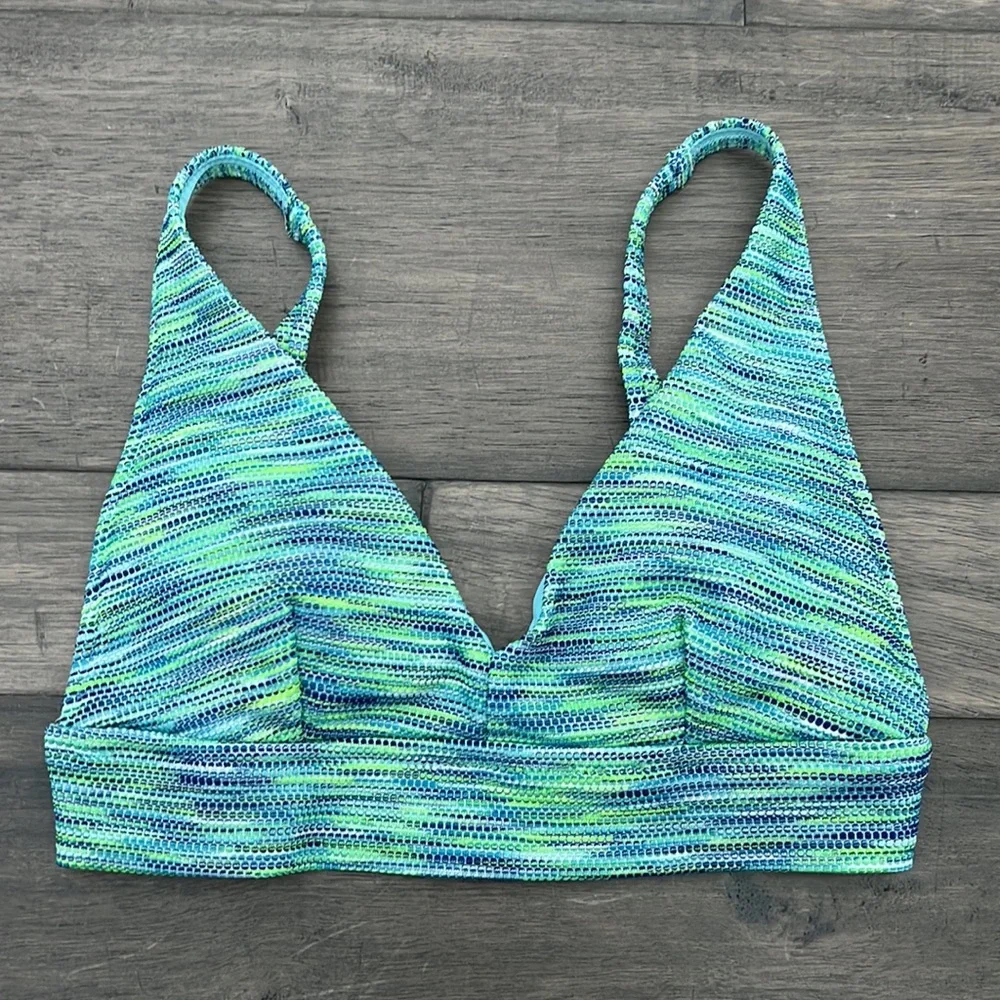Aerie Space Dye Longline Scoop Bikini Swim Top & High Cut‎ Cheeky Bottom Size XS